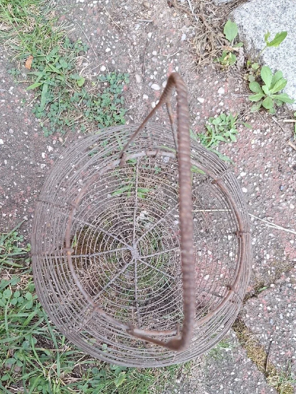 Large vintage french wire Egg Basket. Kitchen Storage & Decoration